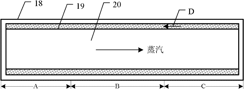 Coal power plant combined type heat pipe flue gas waste heat recovery system and method