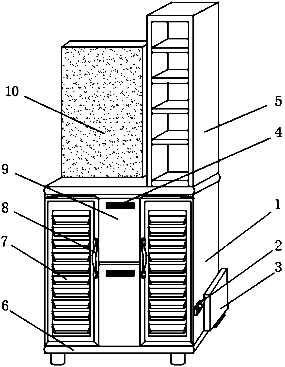 Shoe cabinet with capacity of inner storage space adjustment