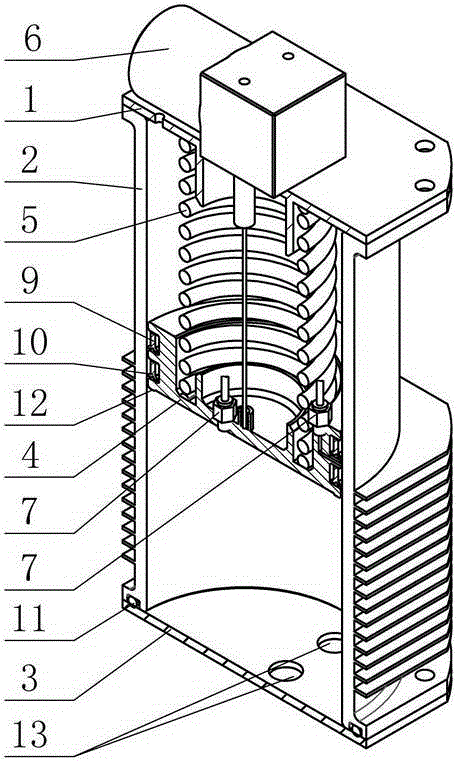 Spring-charged closed hydraulic tank with volume, pressure and leak detection