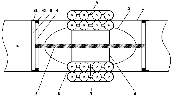 A method and device for forming a vacuum for pipeline traffic by pushing and exhausting piston type vehicles