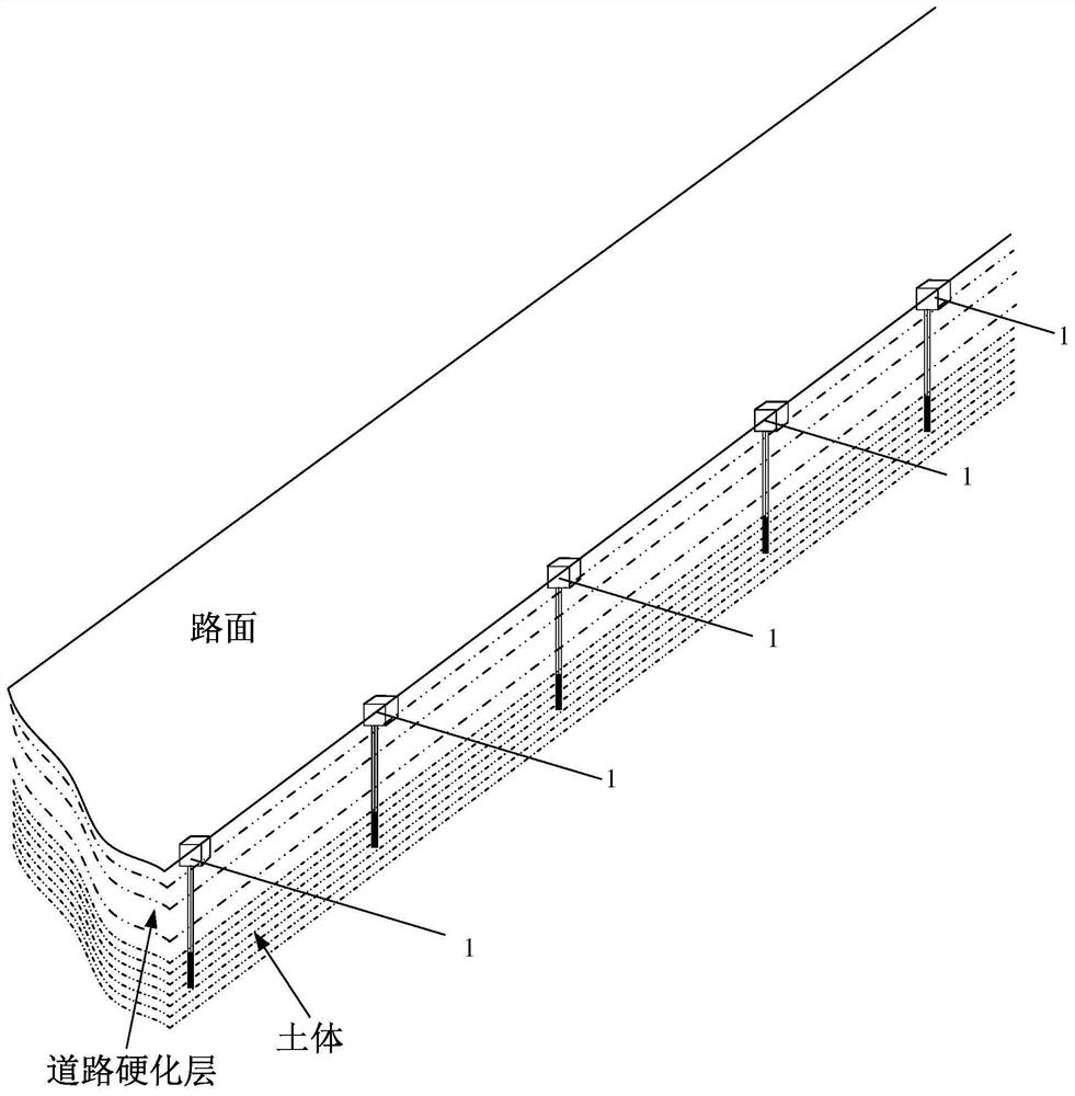 Road collapse wireless monitoring device and system thereof