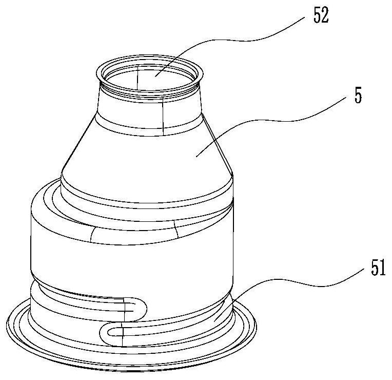 Machining process for metal flow guide nozzle of oil tank