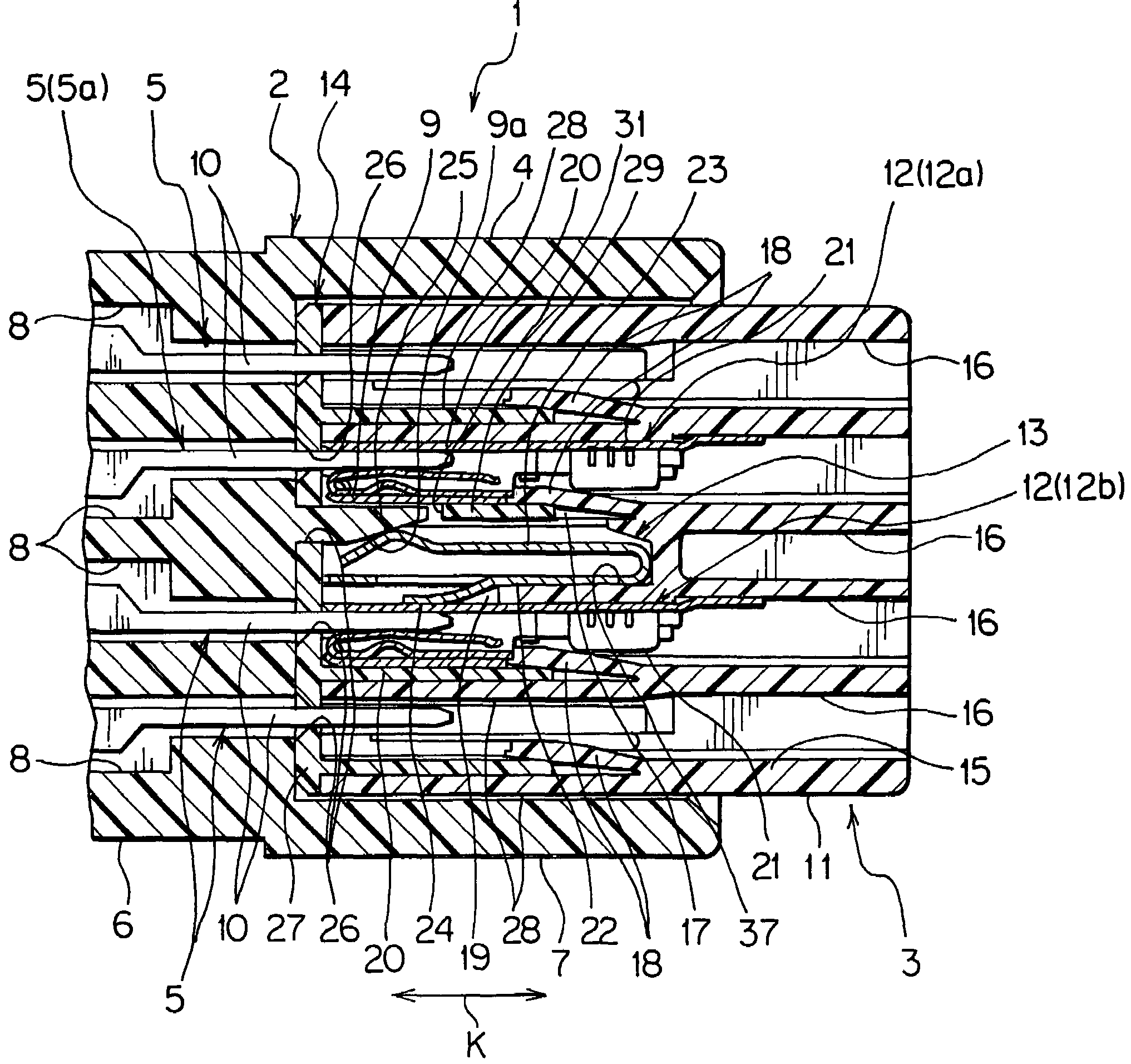 Electric connector for wiring harness having a short circuit terminal