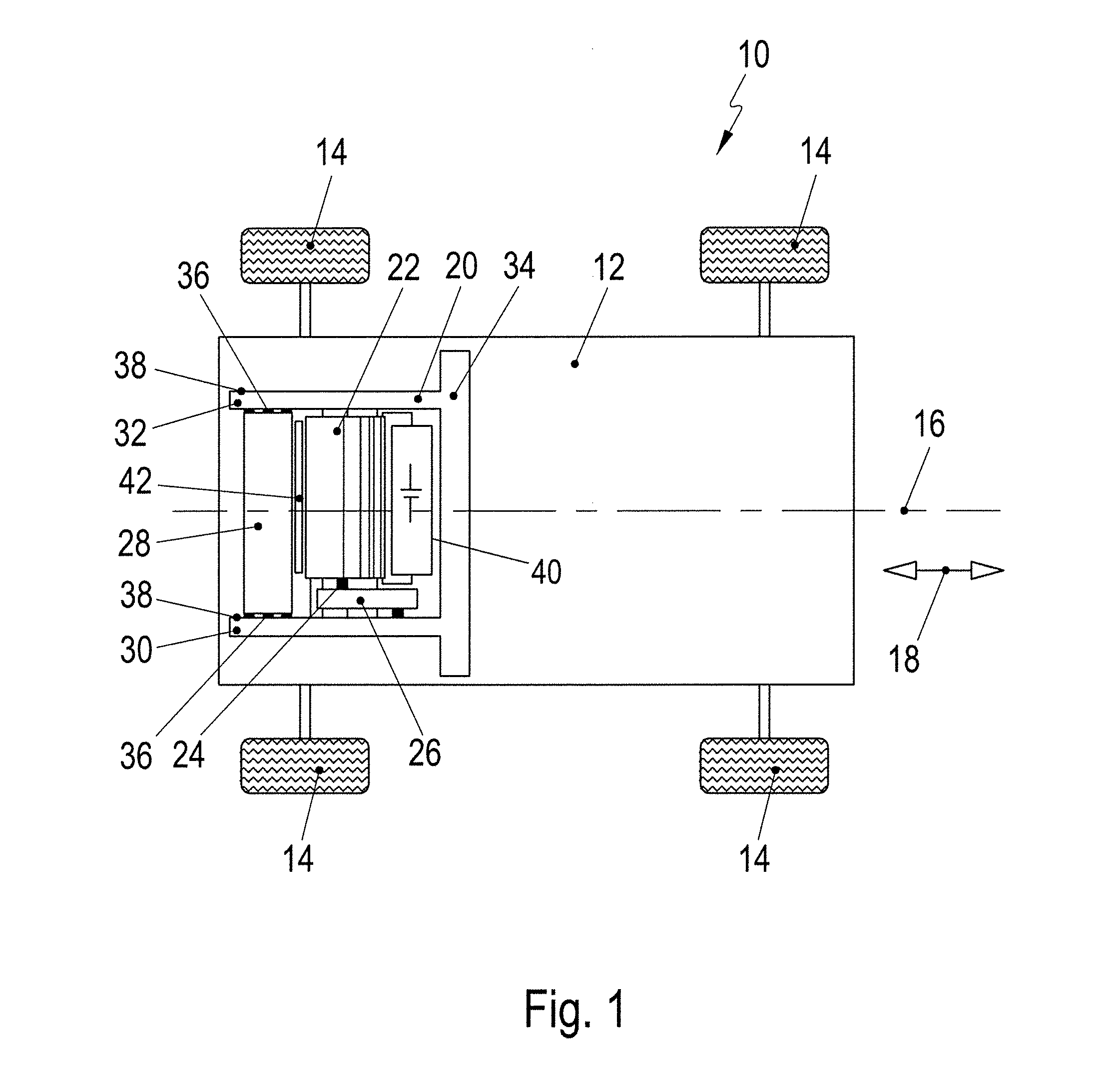 Mounting frame for an electrically driven motor vehicle
