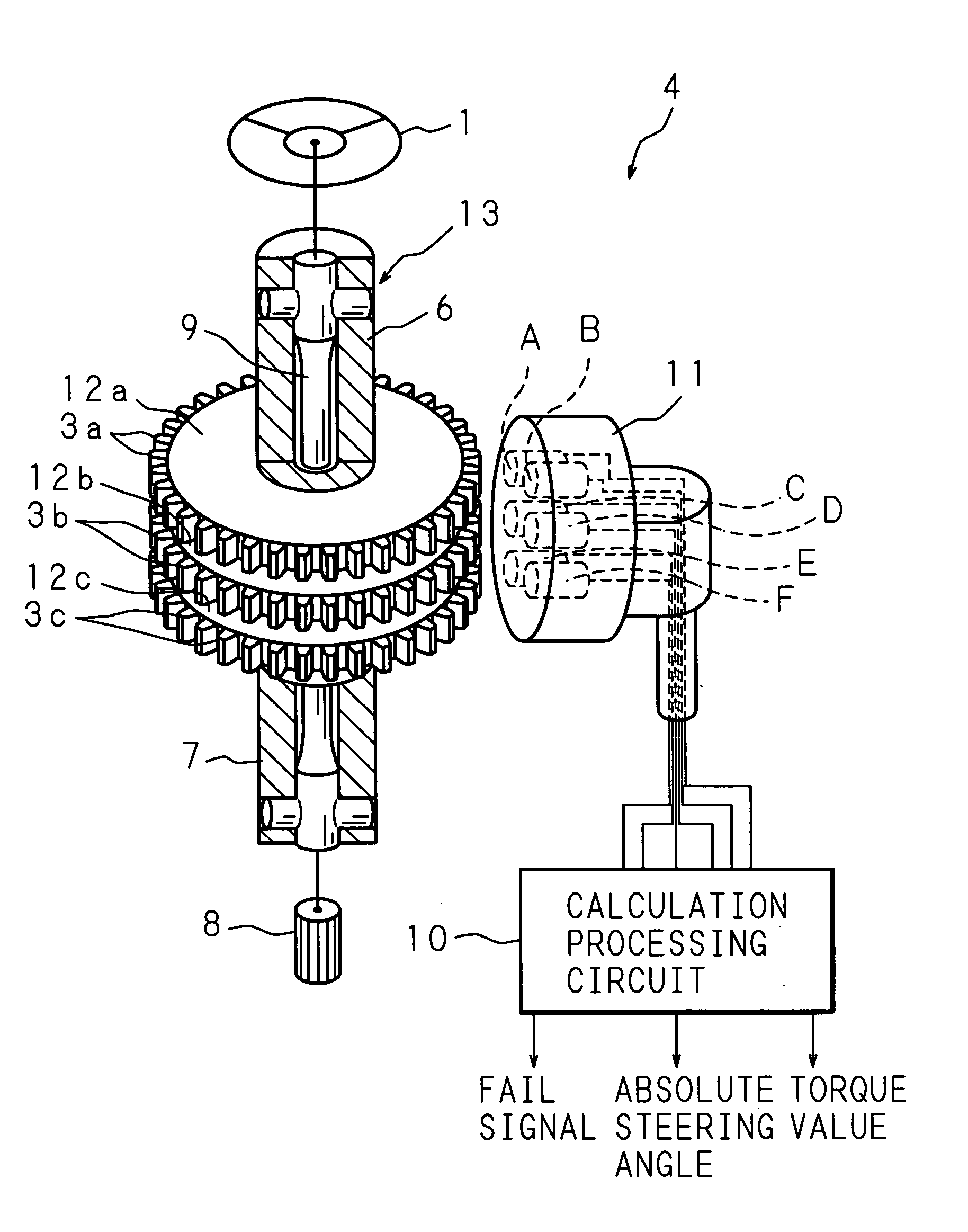 Rotational angle detecting apparatus and torque detecting apparatus