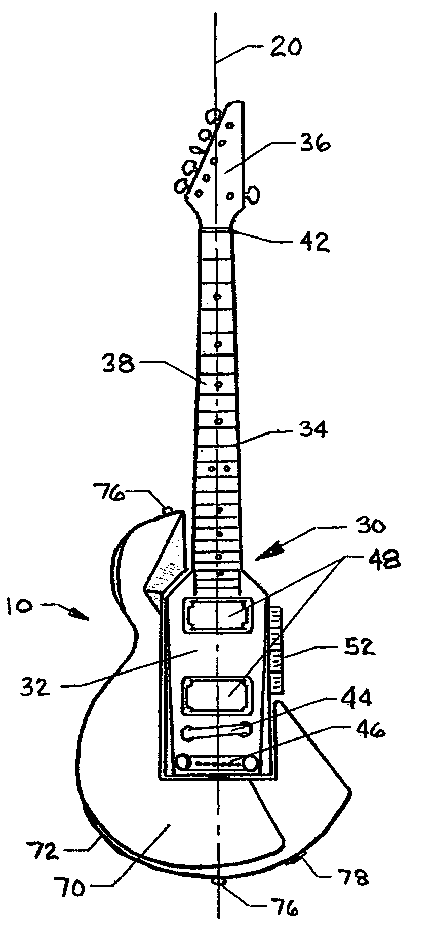 User-adjustable ergonomic stringed musical instrument