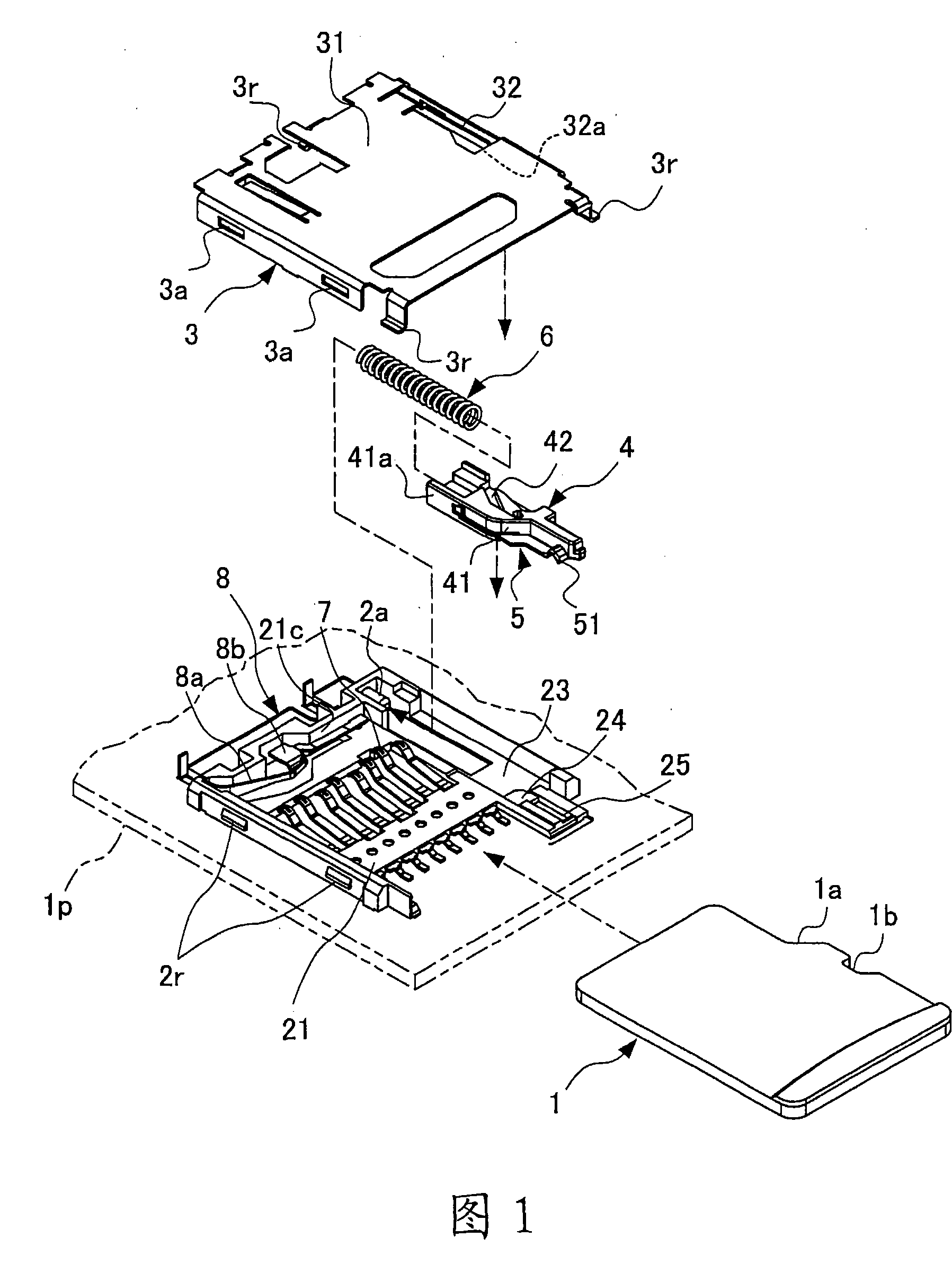 Connector for card