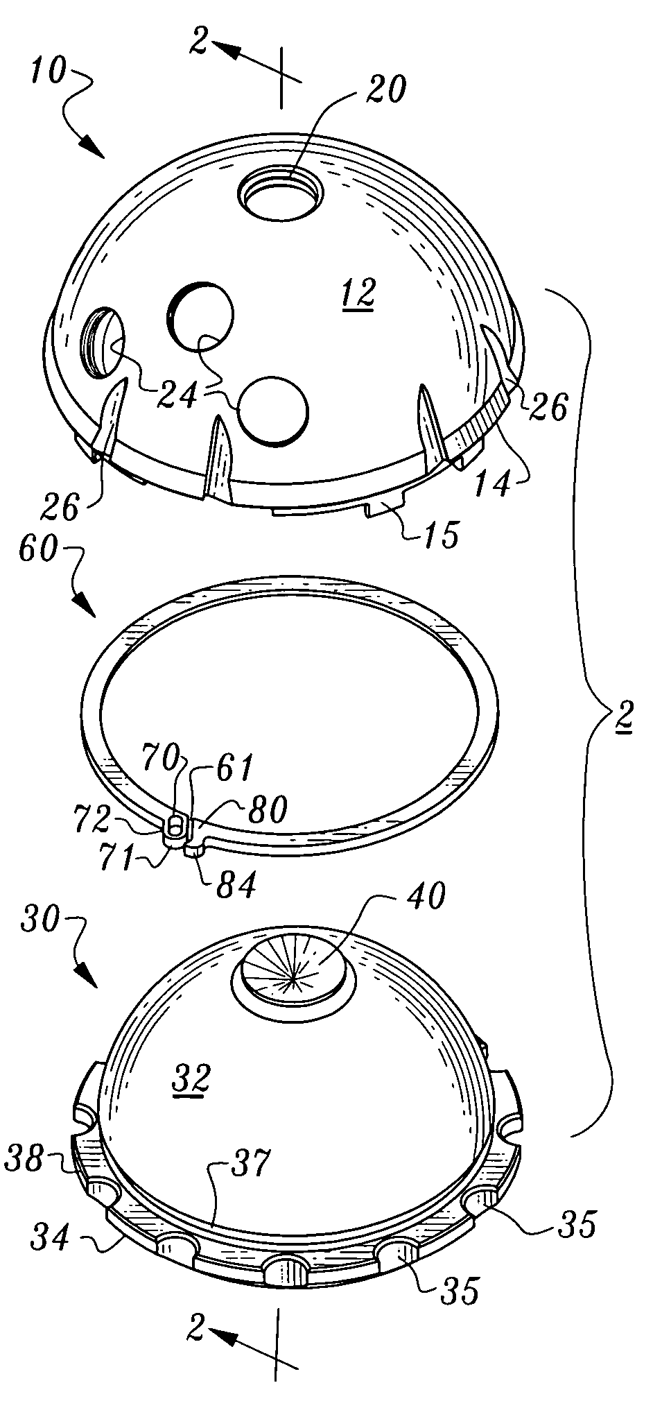 Locking ring for liner of acetabular cup