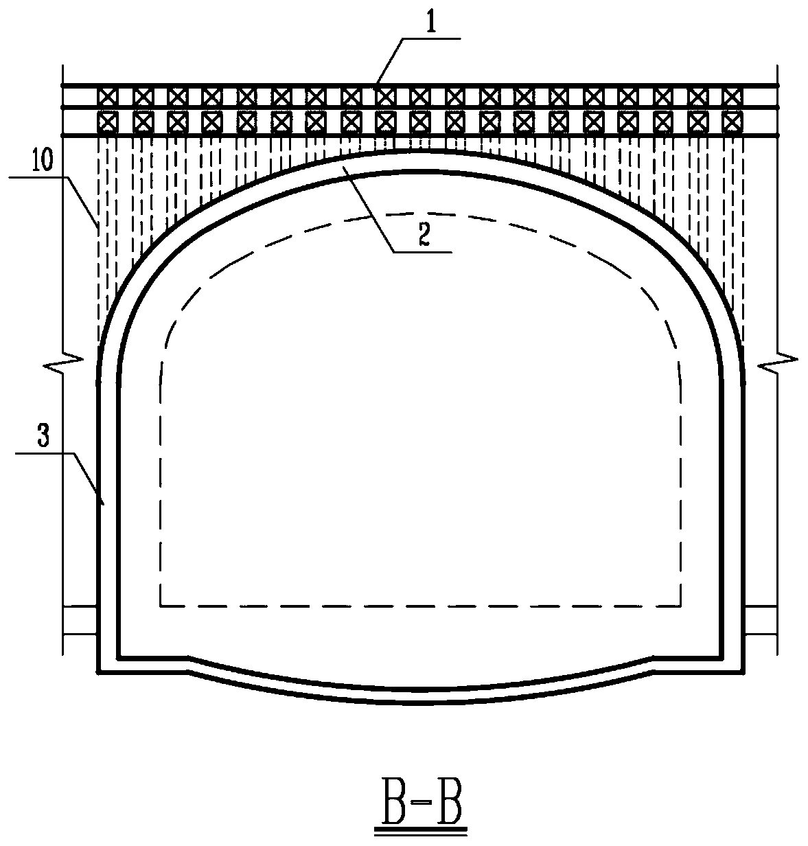 Interface primary support system for auxiliary transverse channel of mined metro station and construction method