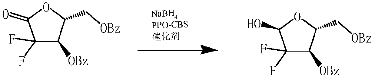 A kind of preparation method of 2-deoxy-2,2-difluoro-d-erythro-pentofuranose-3,5-dibenzoate