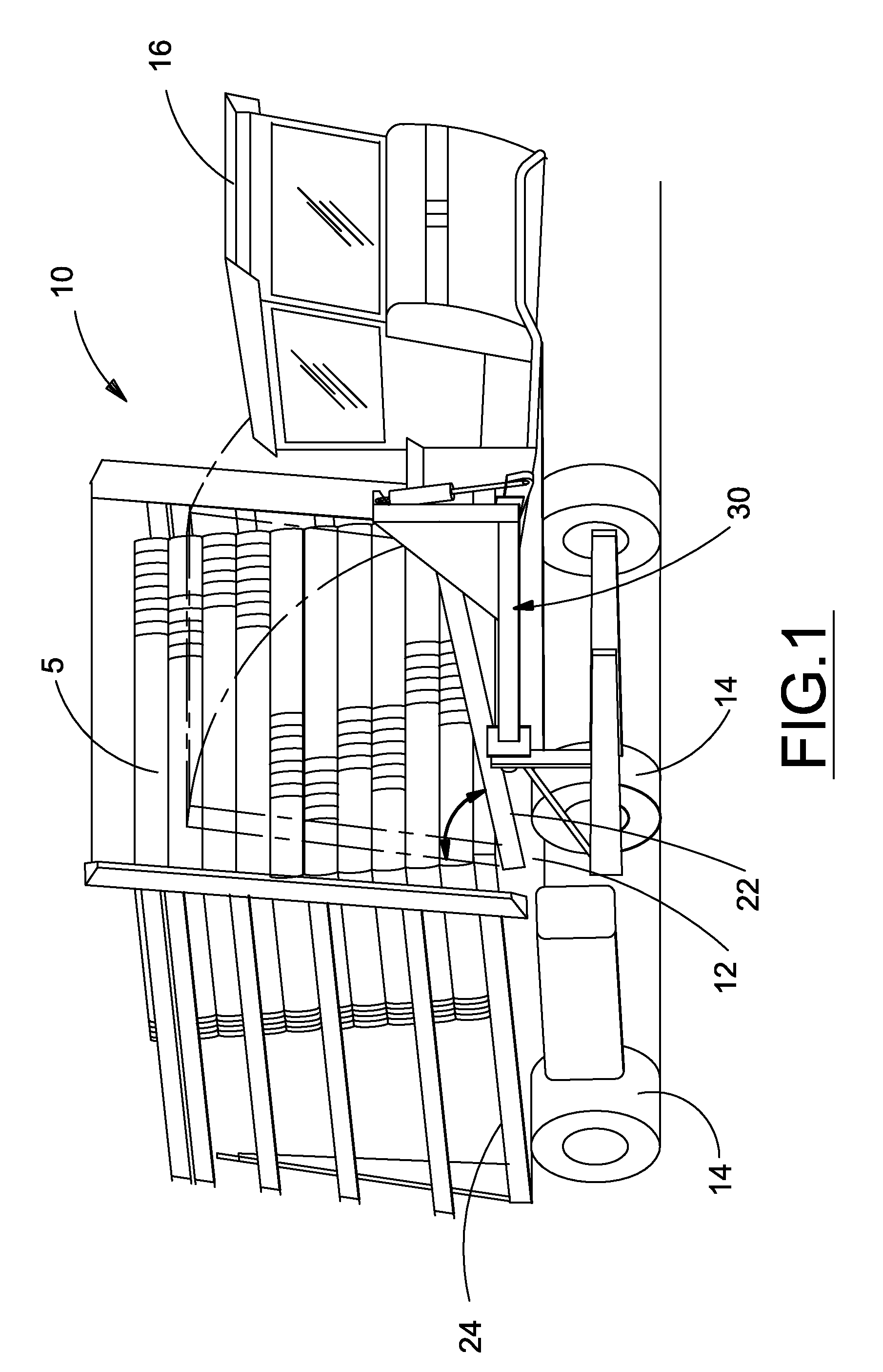Automatic control of a large bale loading apparatus