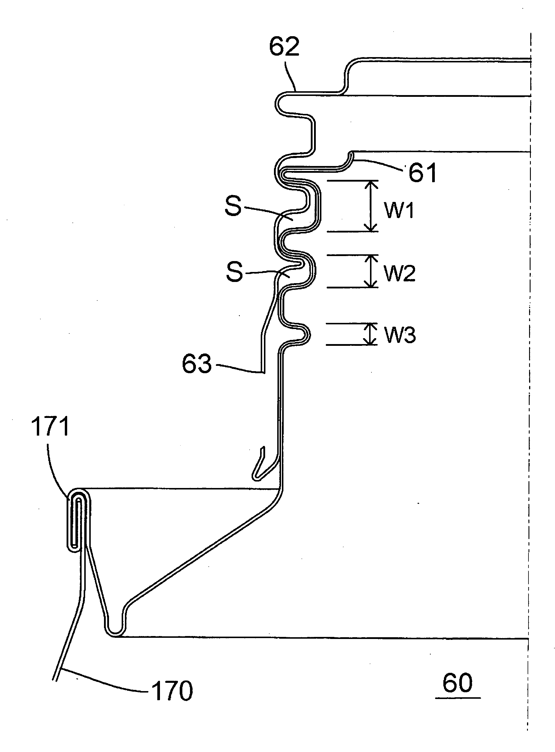 Container opening structure, container provide with the opening structure and method of manufacturing the opening structure