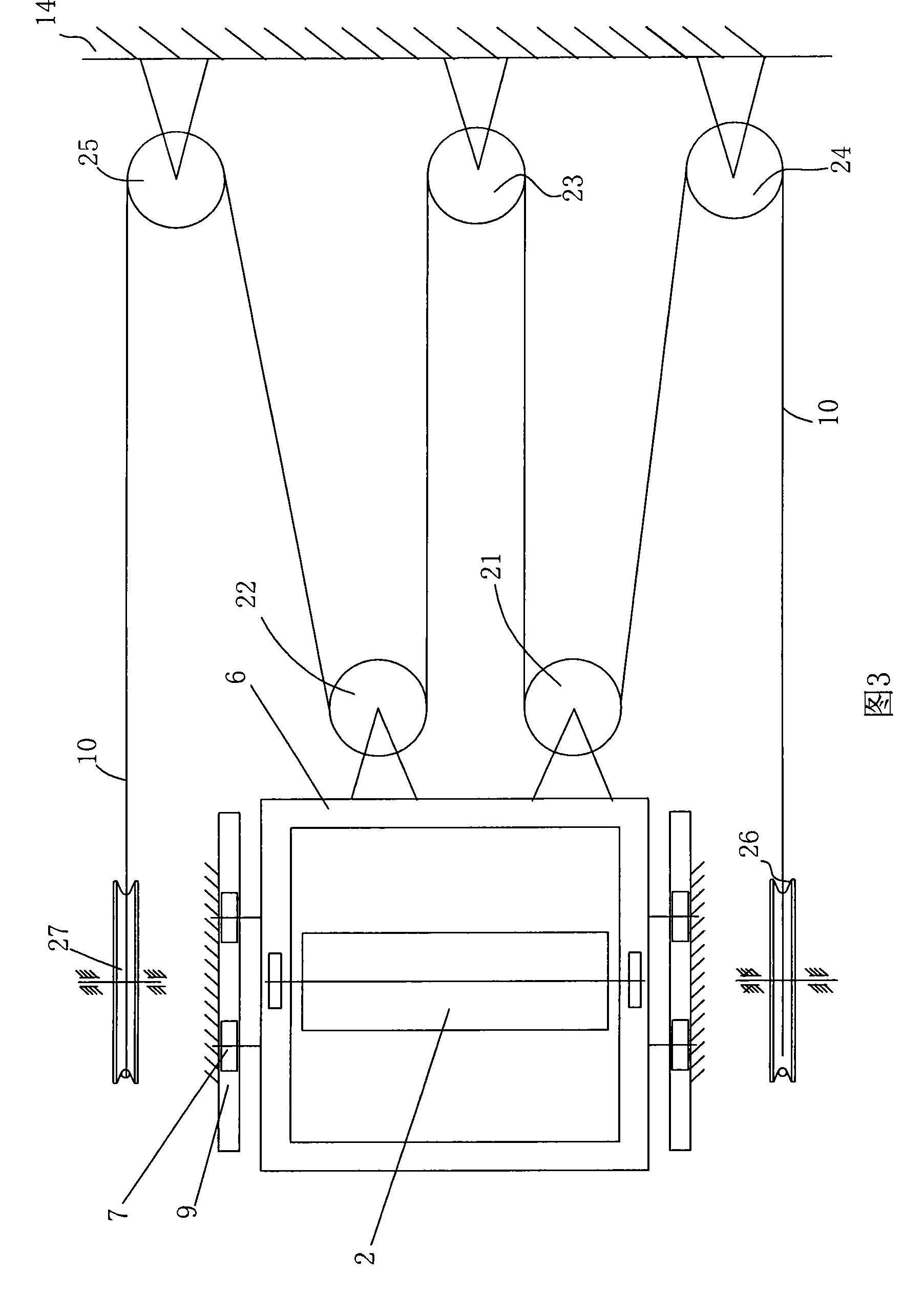 Tension device for belt conveyer