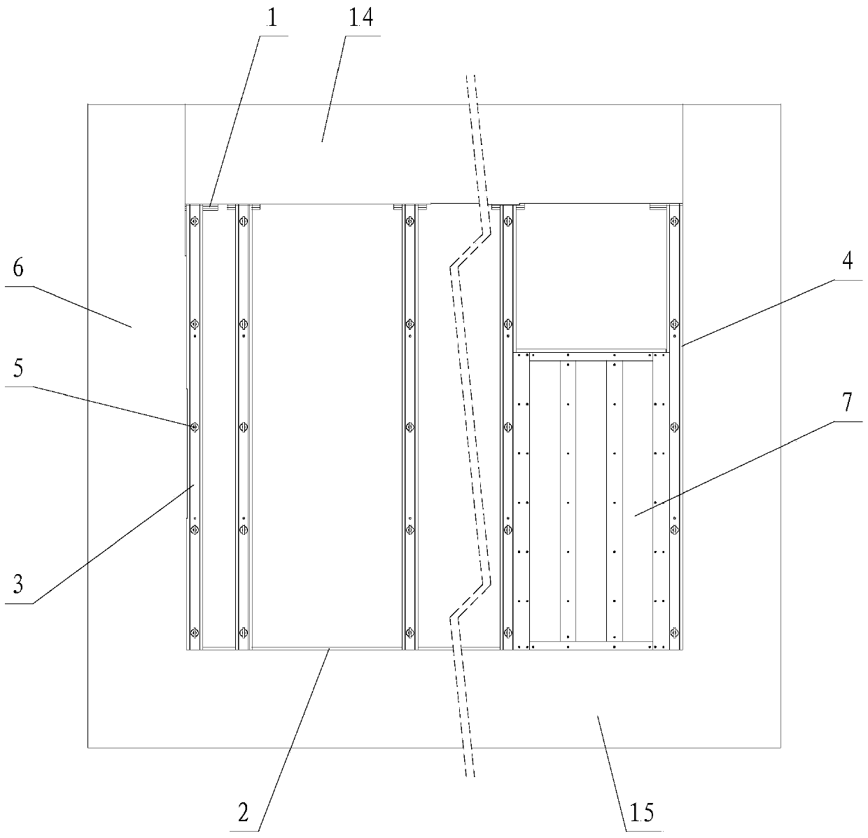 A formwork composite structure for cast-in-place walls and its construction method