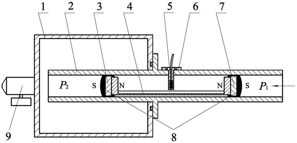 A kind of magnetic liquid micro-pressure sensor with Hall detection mode