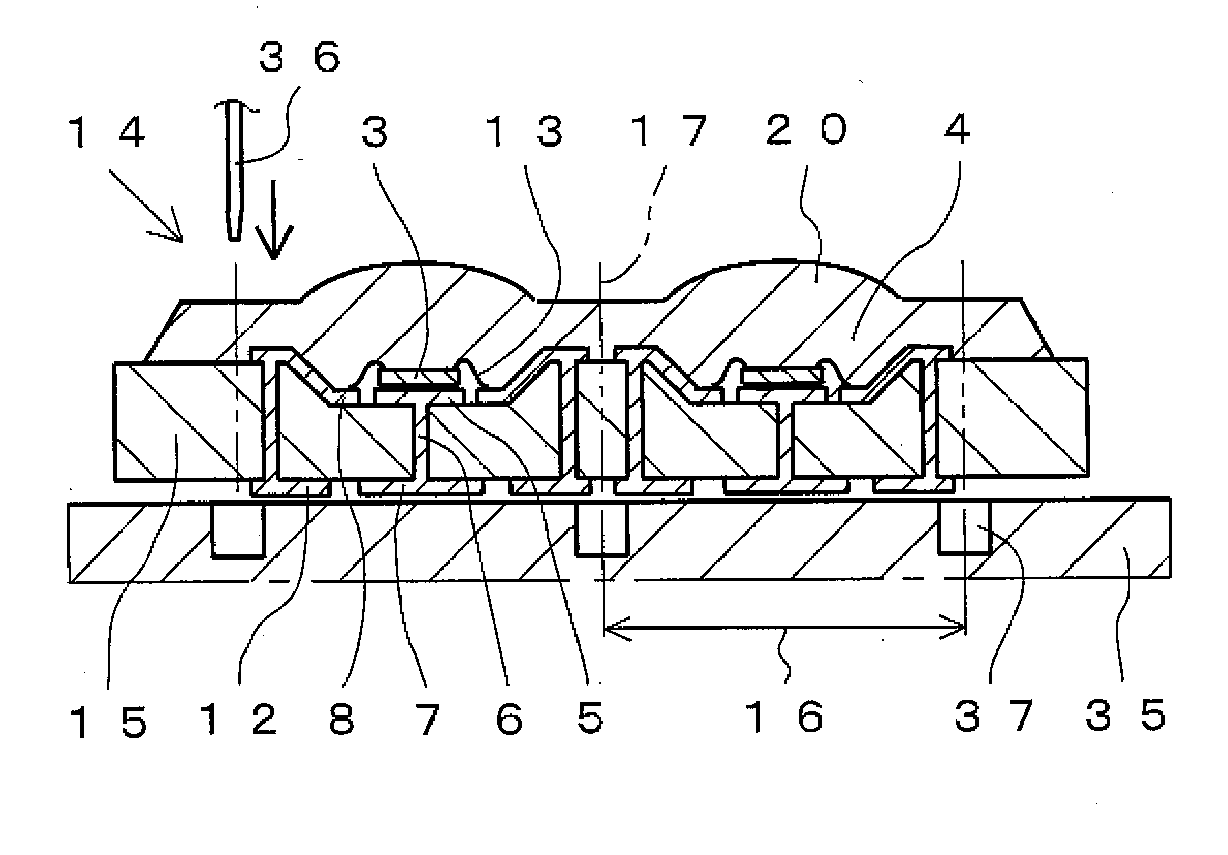 Resin-sealed light emitting device and its manufacturing method