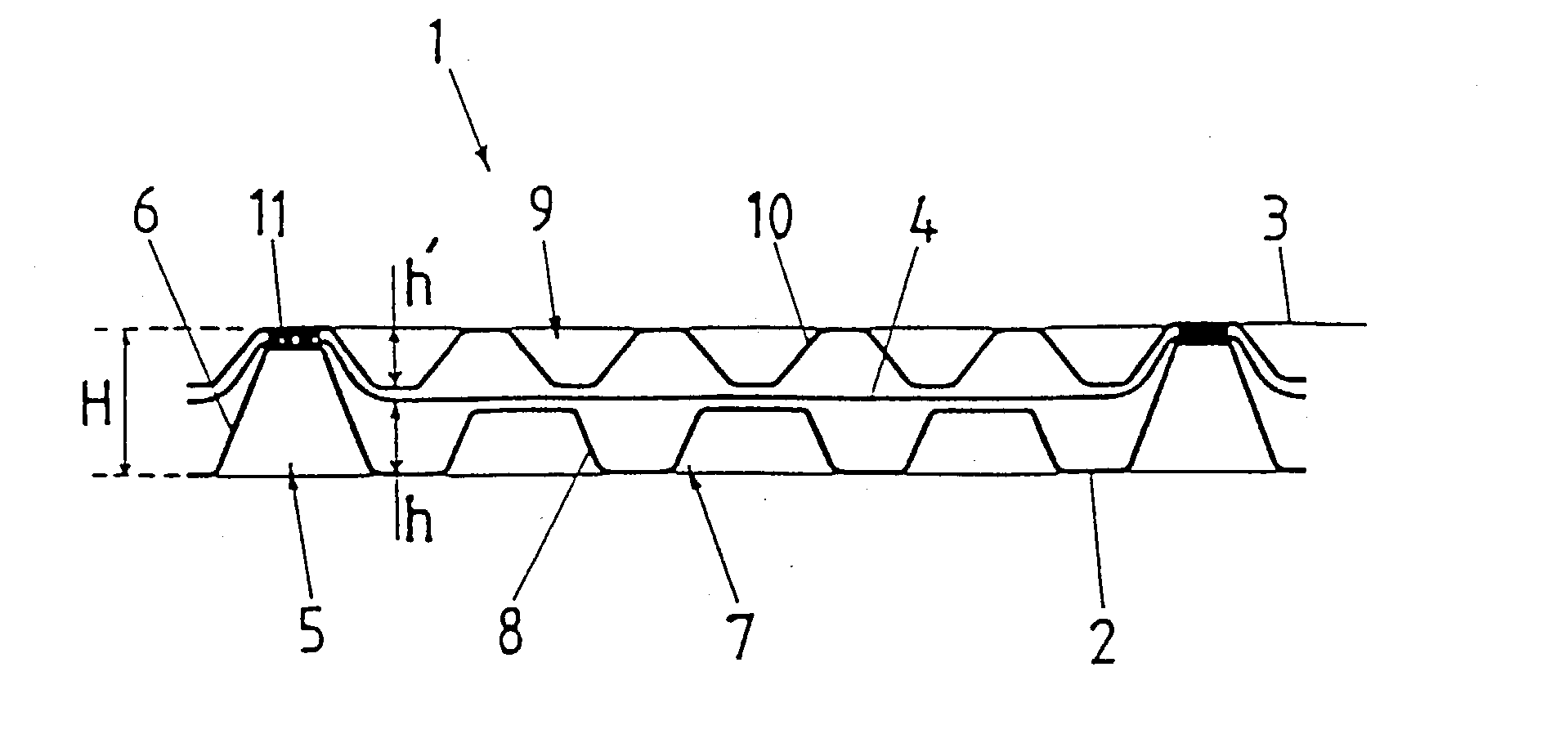 Absorbent paper product of at least three plies and method of manufacture