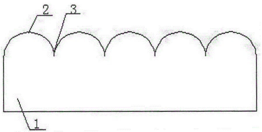 A kind of convex lens type corrugated solar cell silicon substrate and its manufacturing process