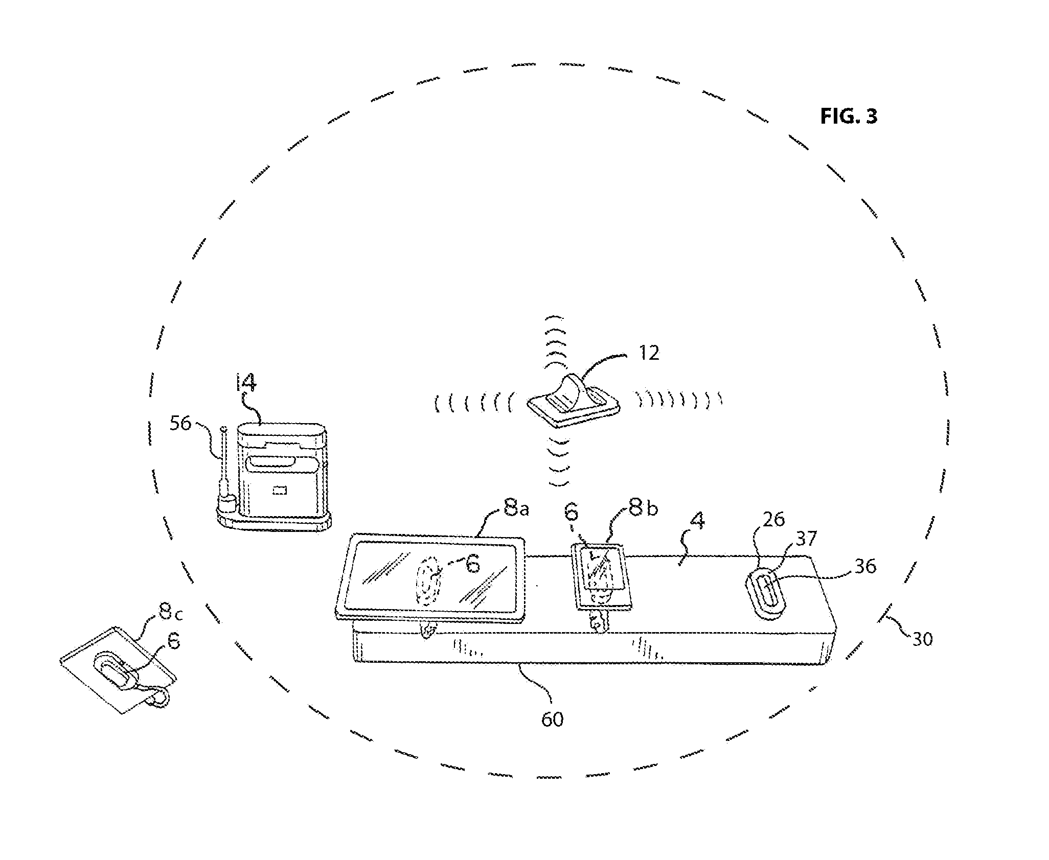 Apparatus, system and method for monitoring a device within a zone