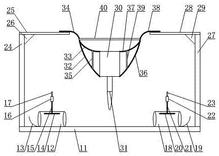 A device for punching holes for guide gear tubes of street lamp poles