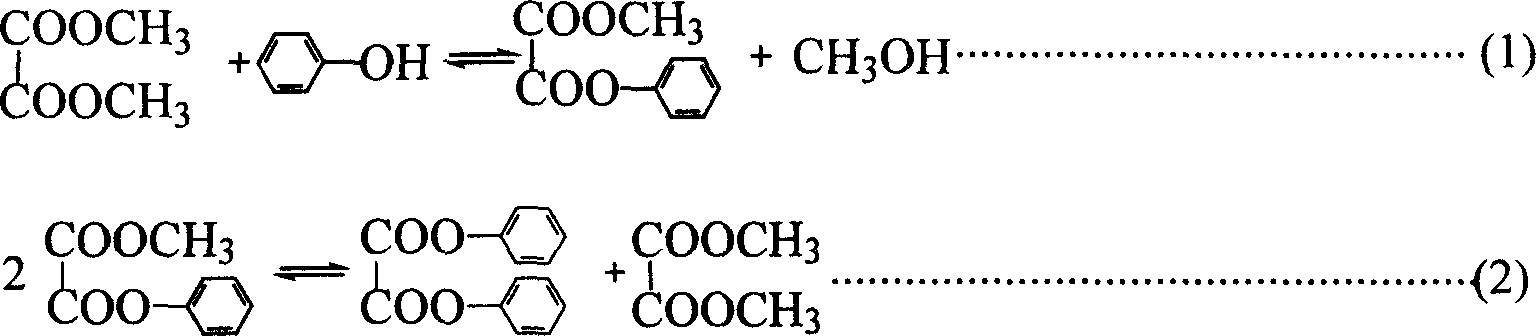Catalytic synthesis of phenyloxalate and methyl phenyl oxalate
