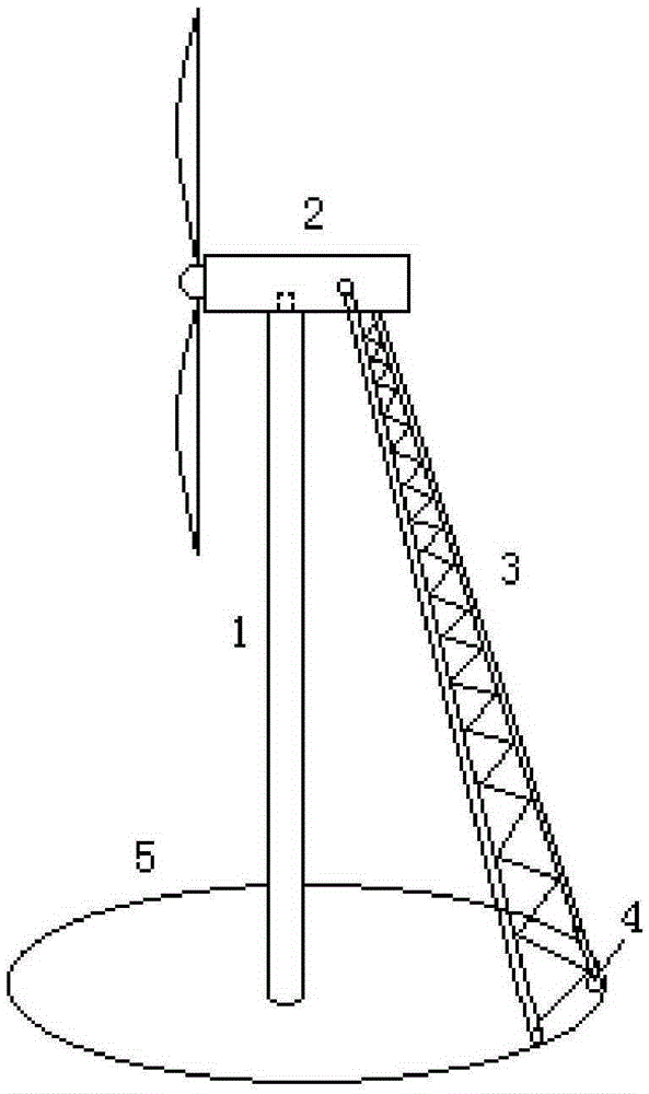 Wind generating set tower system with side ladder for walking and supporting and construction method thereof