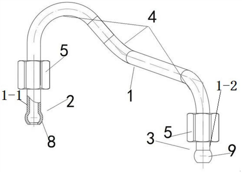 Stainless steel fuel high-pressure oil pipe and manufacturing process thereof