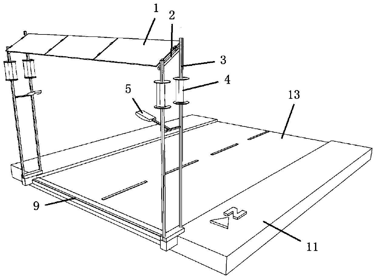 Wind-solar complementary and piezoelectric technology integrated road speed reduction device and construction method thereof