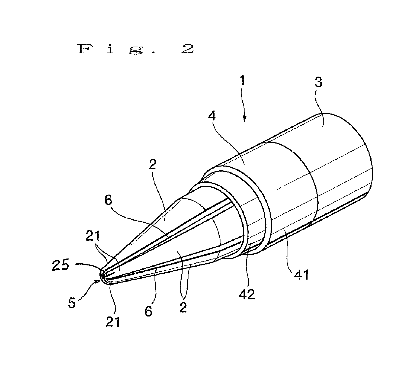 Conical nib and writing instrument incorporating the same