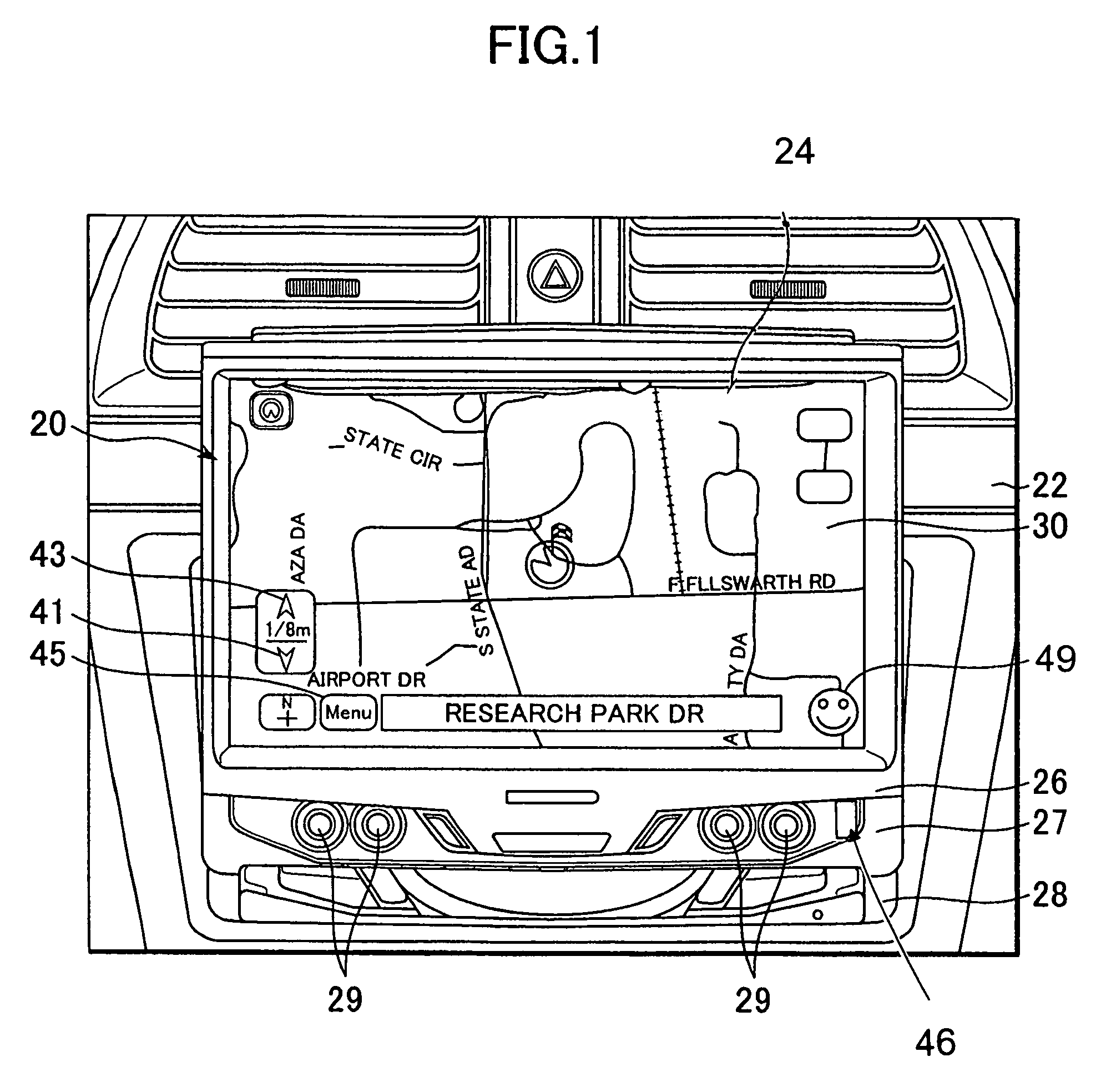 Vehicle navigation system with multi-use display