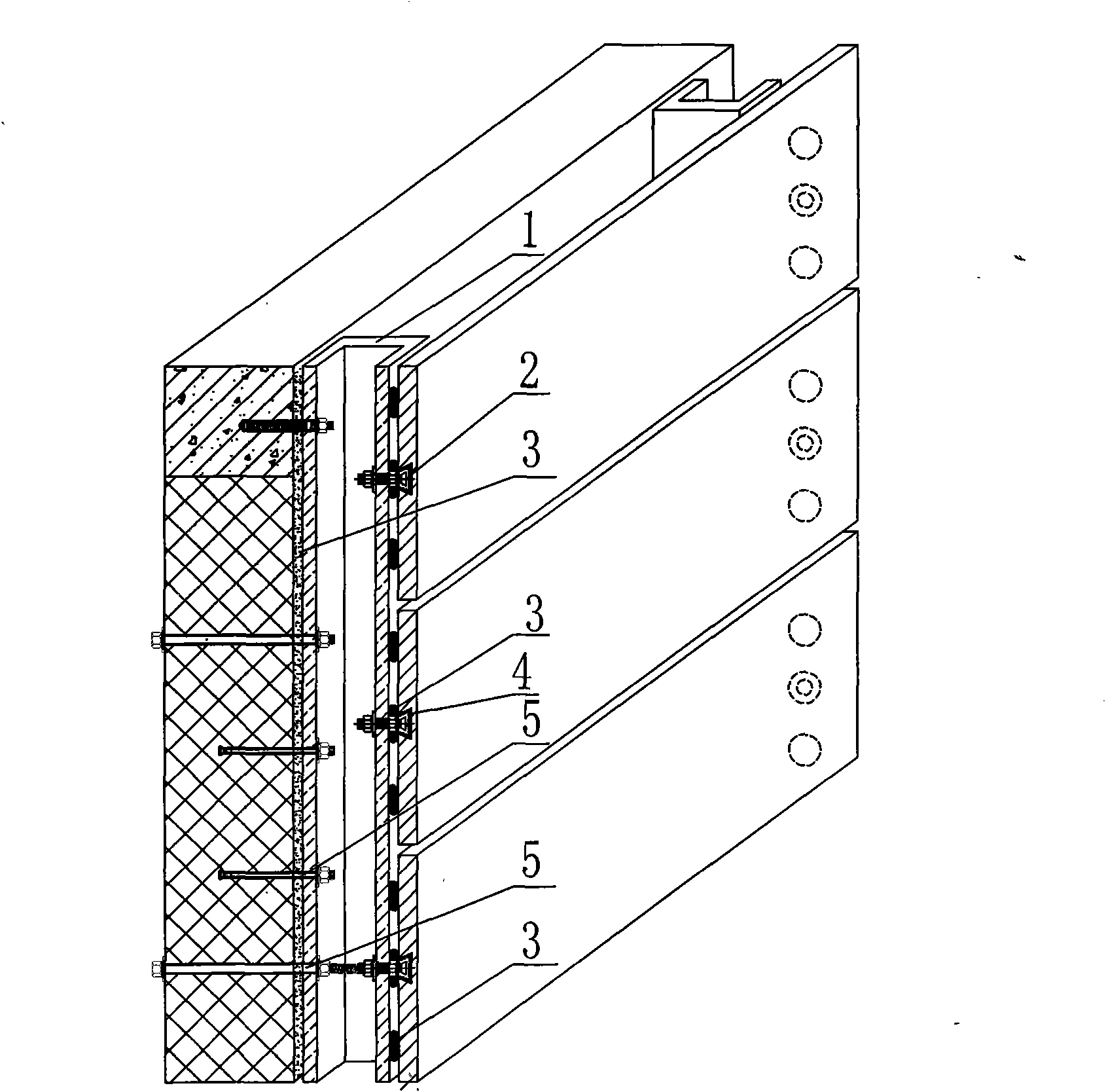 Structure member for dry hanging of veneer on wall surface steel joist and application method thereof