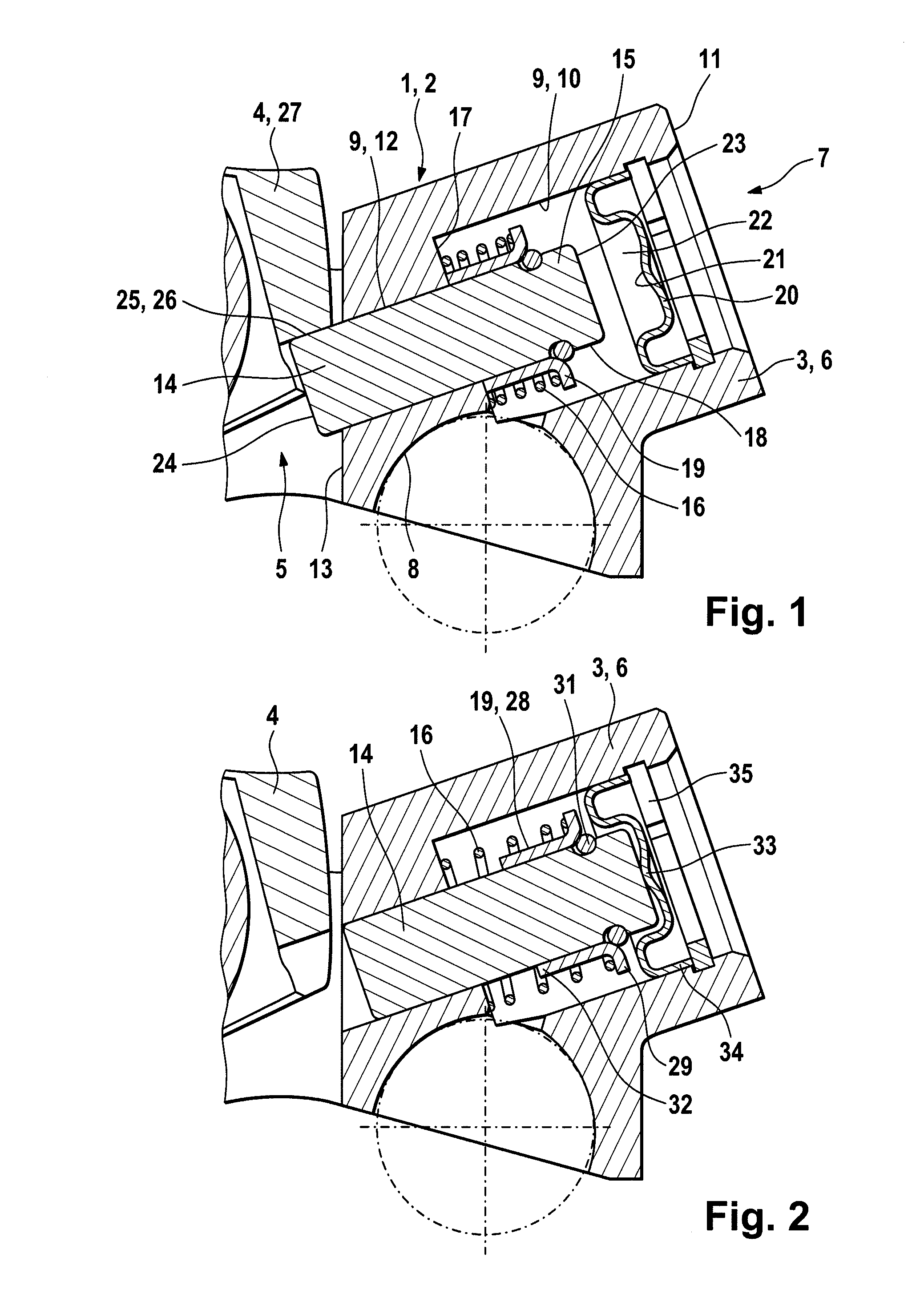 Coupling device of a switchable cam follower of a valve train of an internal combustion engine