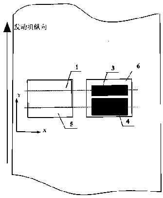 Monitoring device for positive/ shearing stress of bonding interface of solid rocket engine