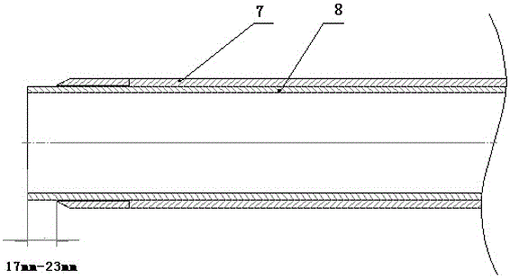 Tensioner for repairing lined oil pipe and its repairing process