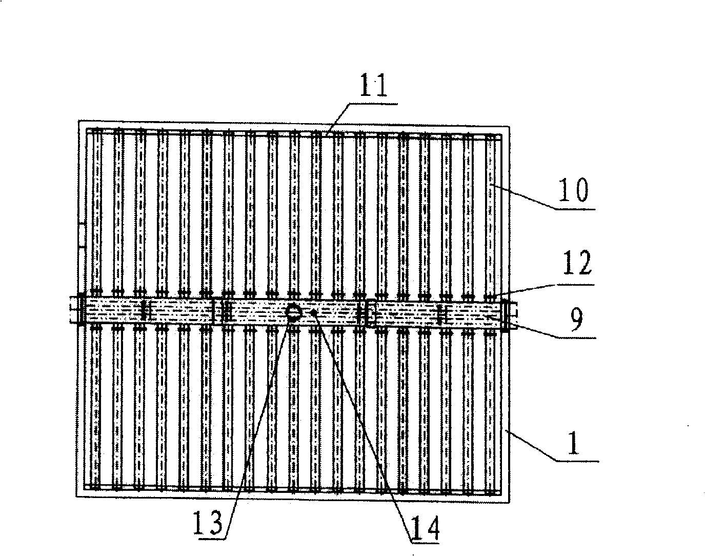 Square absorption tower for wet method desulfurization of flue gas