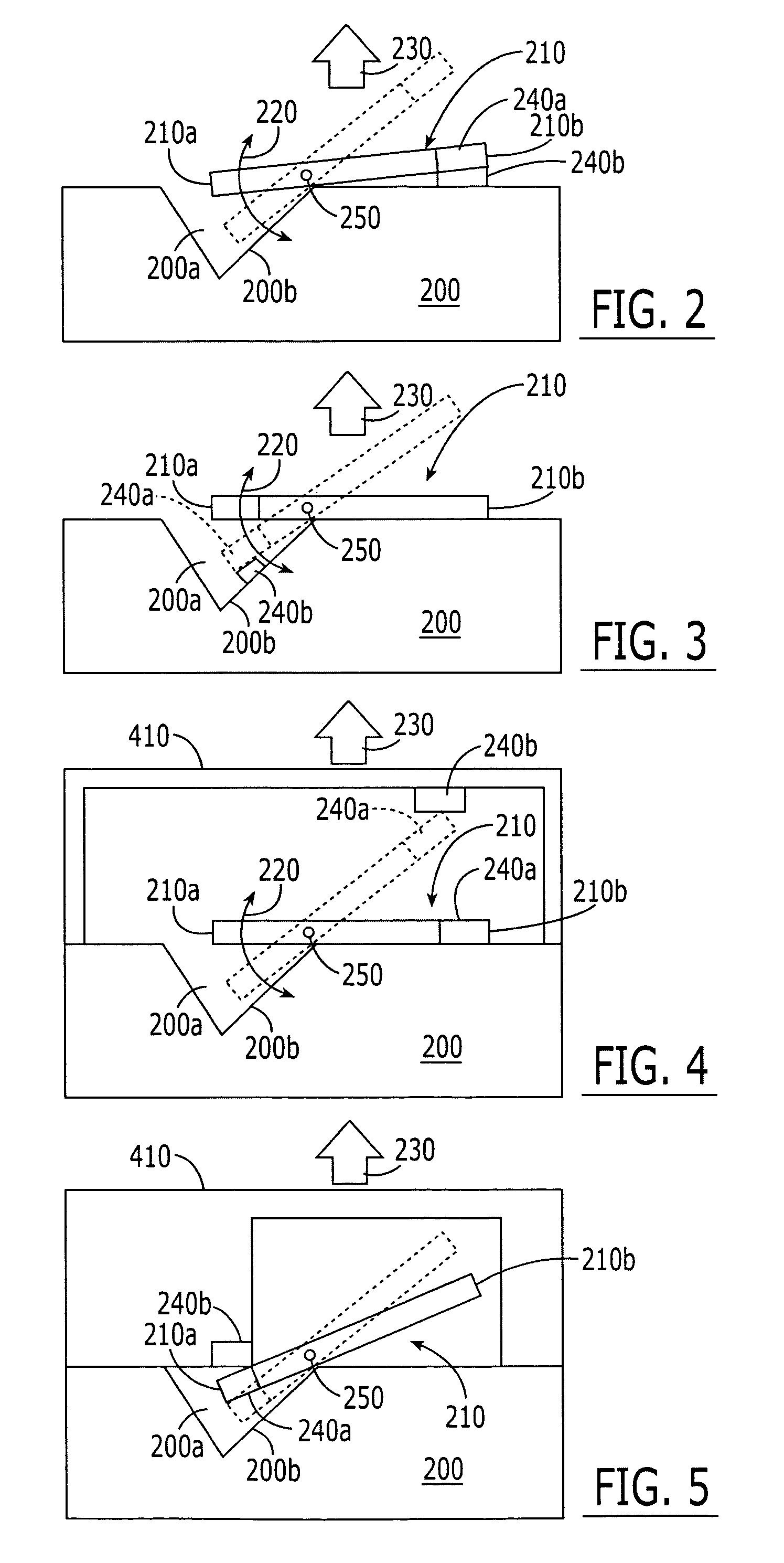 Microelectromechanical magnetic switches having rotors that rotate into a recess in a substrate
