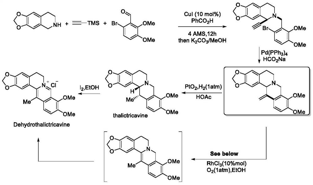 Synthesis method of 13-methyl berberine alkaloid