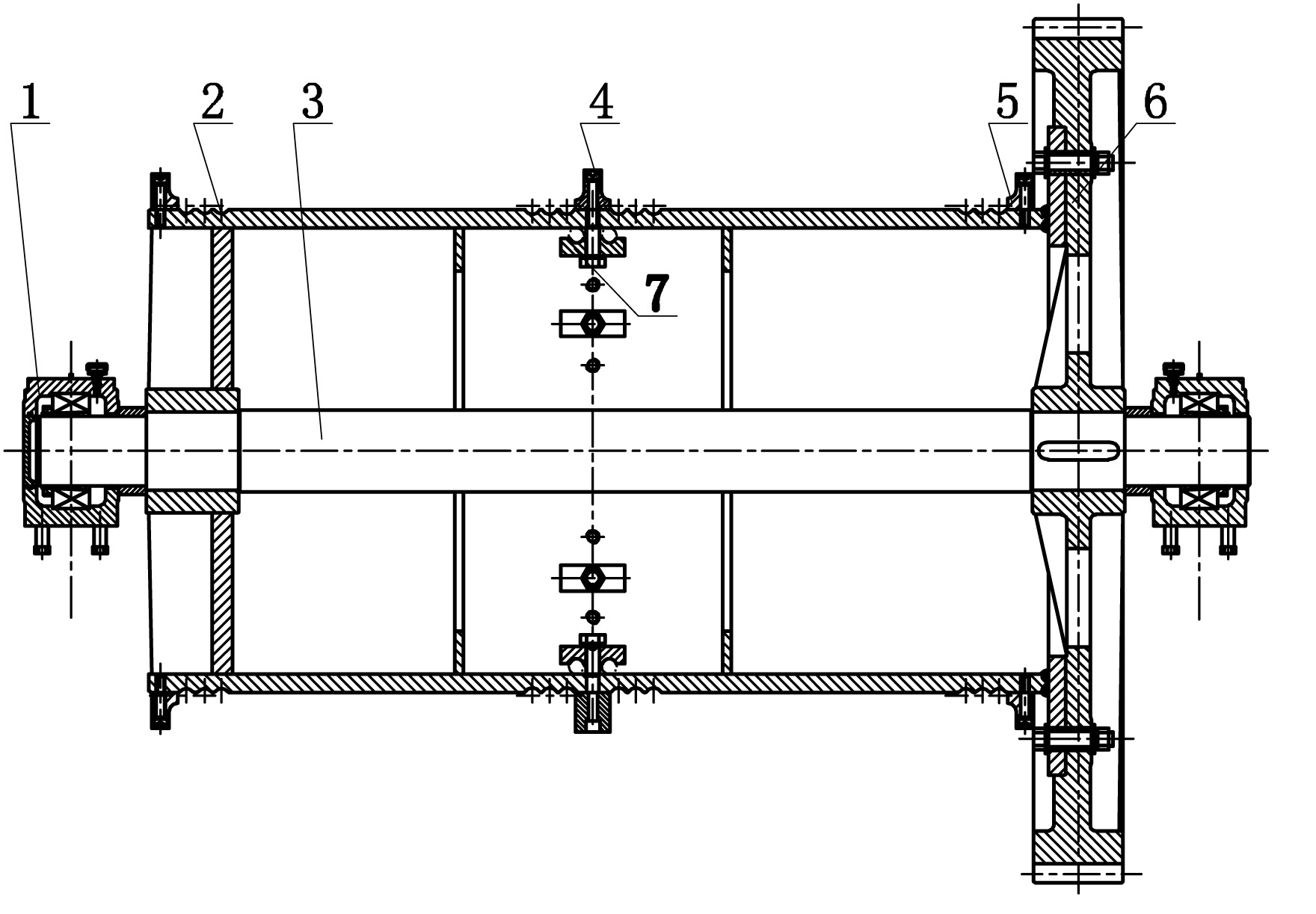 Inner-wall rope-pressing cable drum