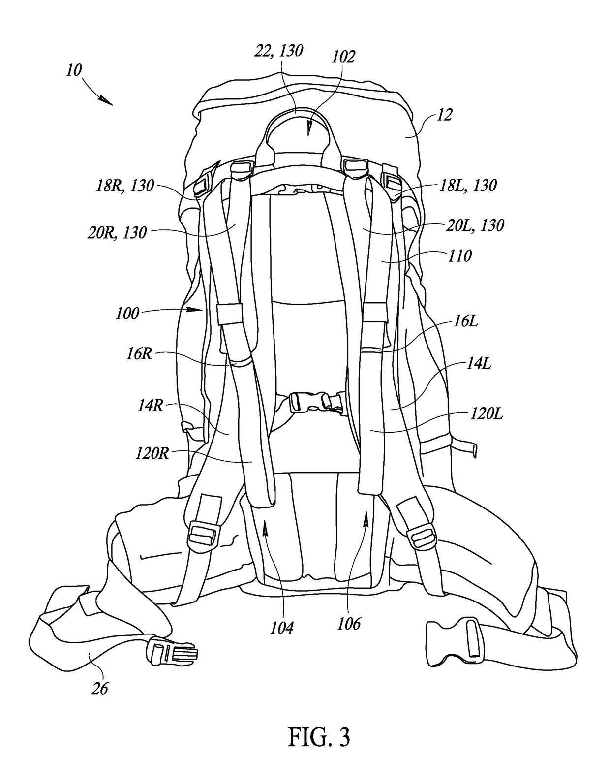 Backpack with auxiliary handholds