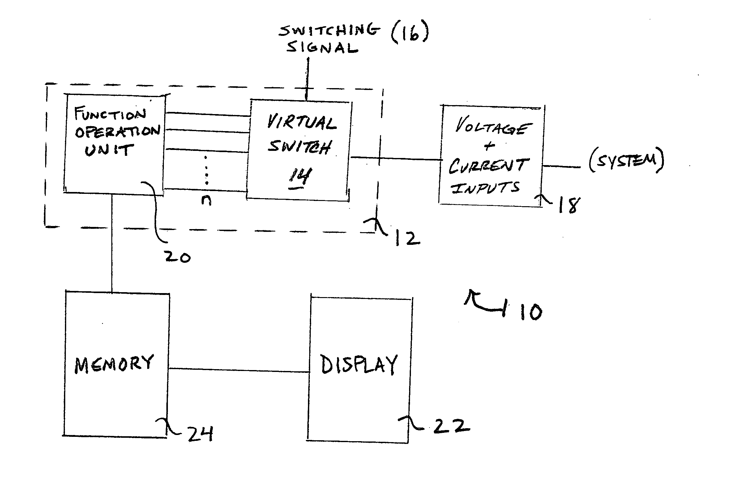 System and method utilizing virtual switching for electrical panel metering