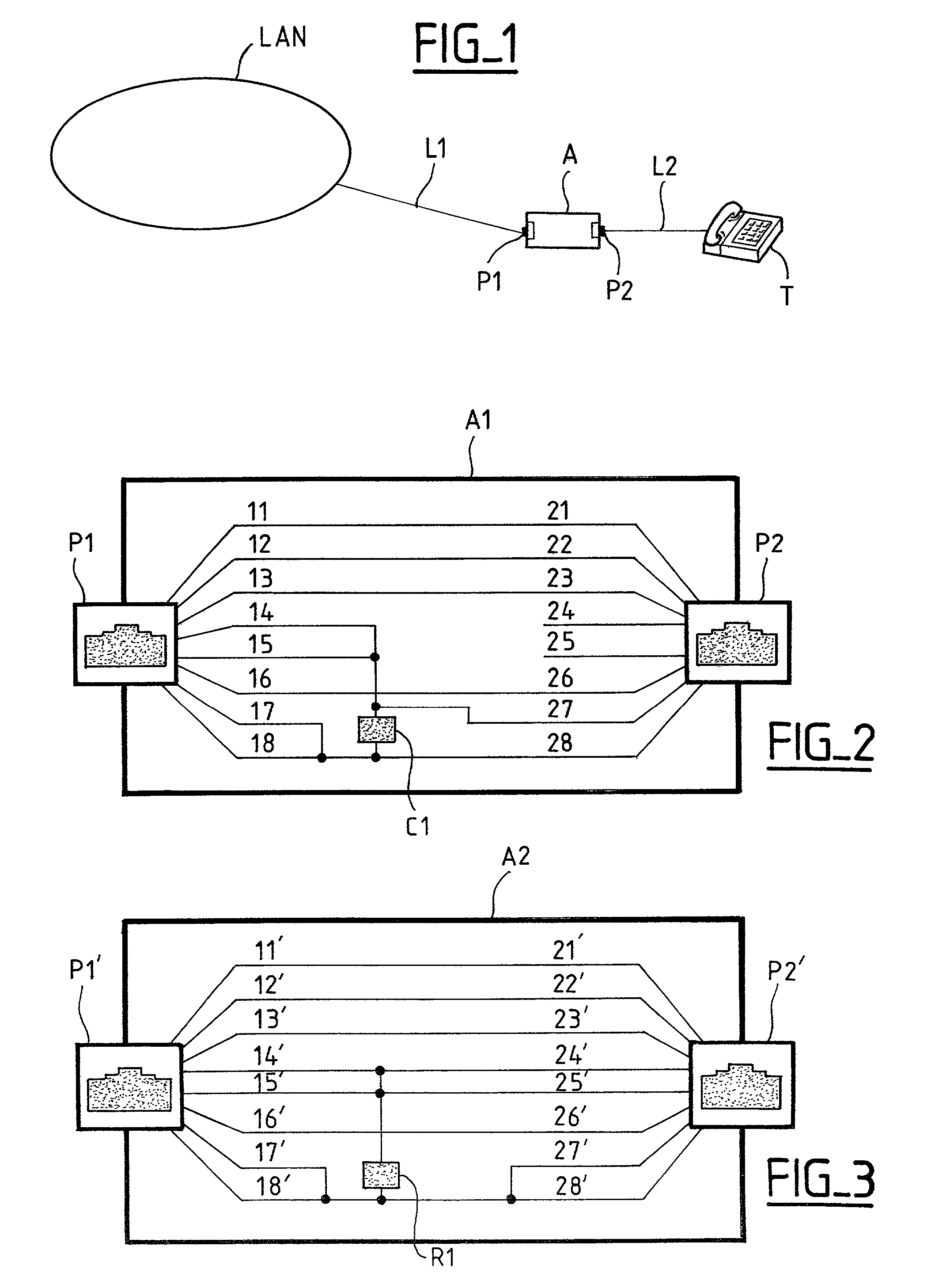 Terminal adapter for connecting a terminal to a computer local area network capable of identifying any of several terminal types