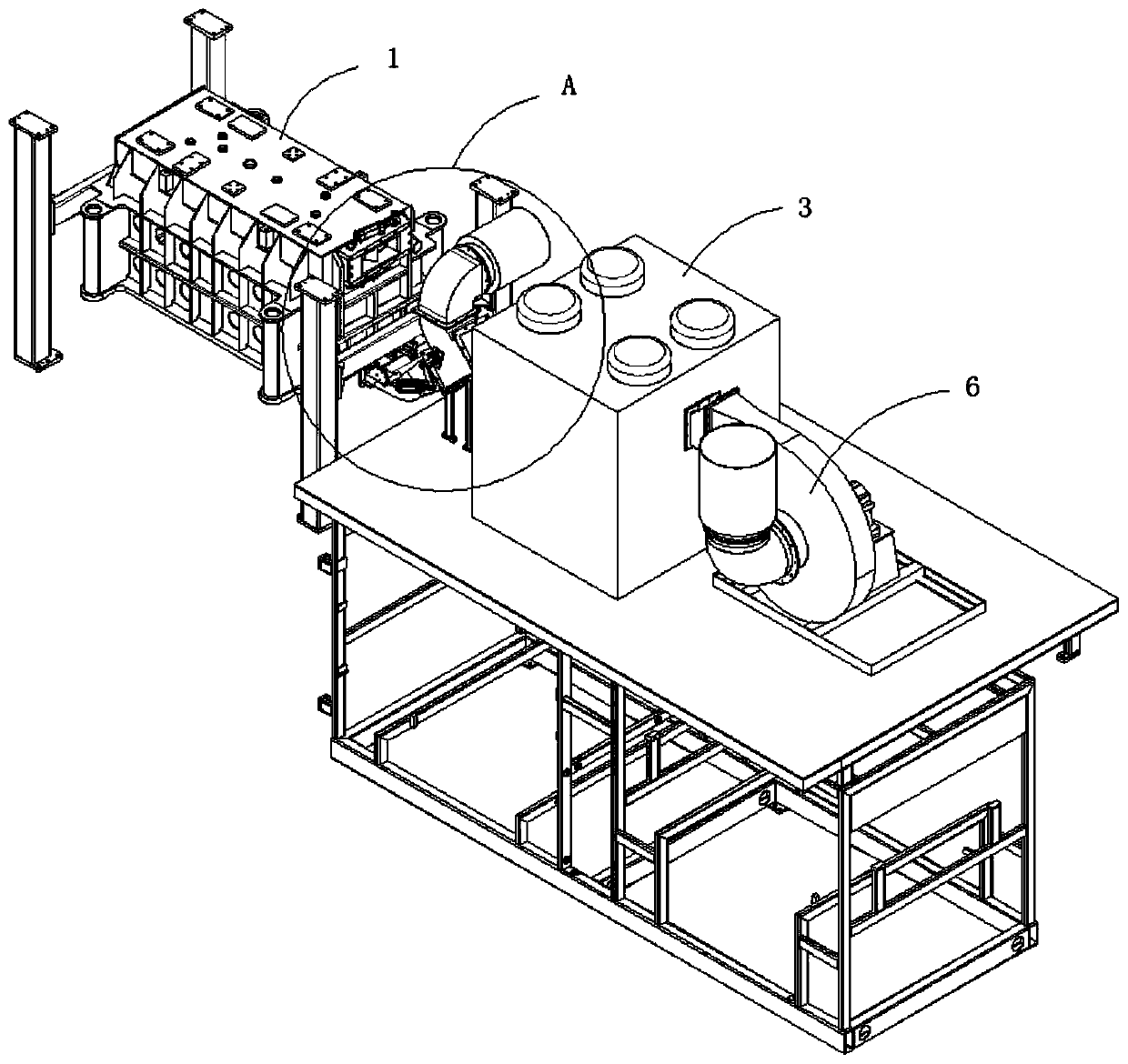 Air-cooled forming system of inner container forming machine