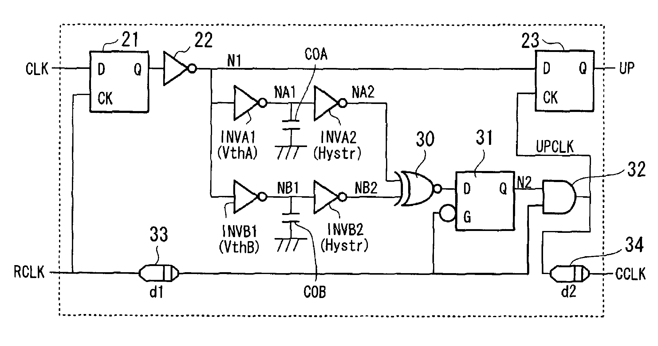 Metastable-resistant phase comparing circuit