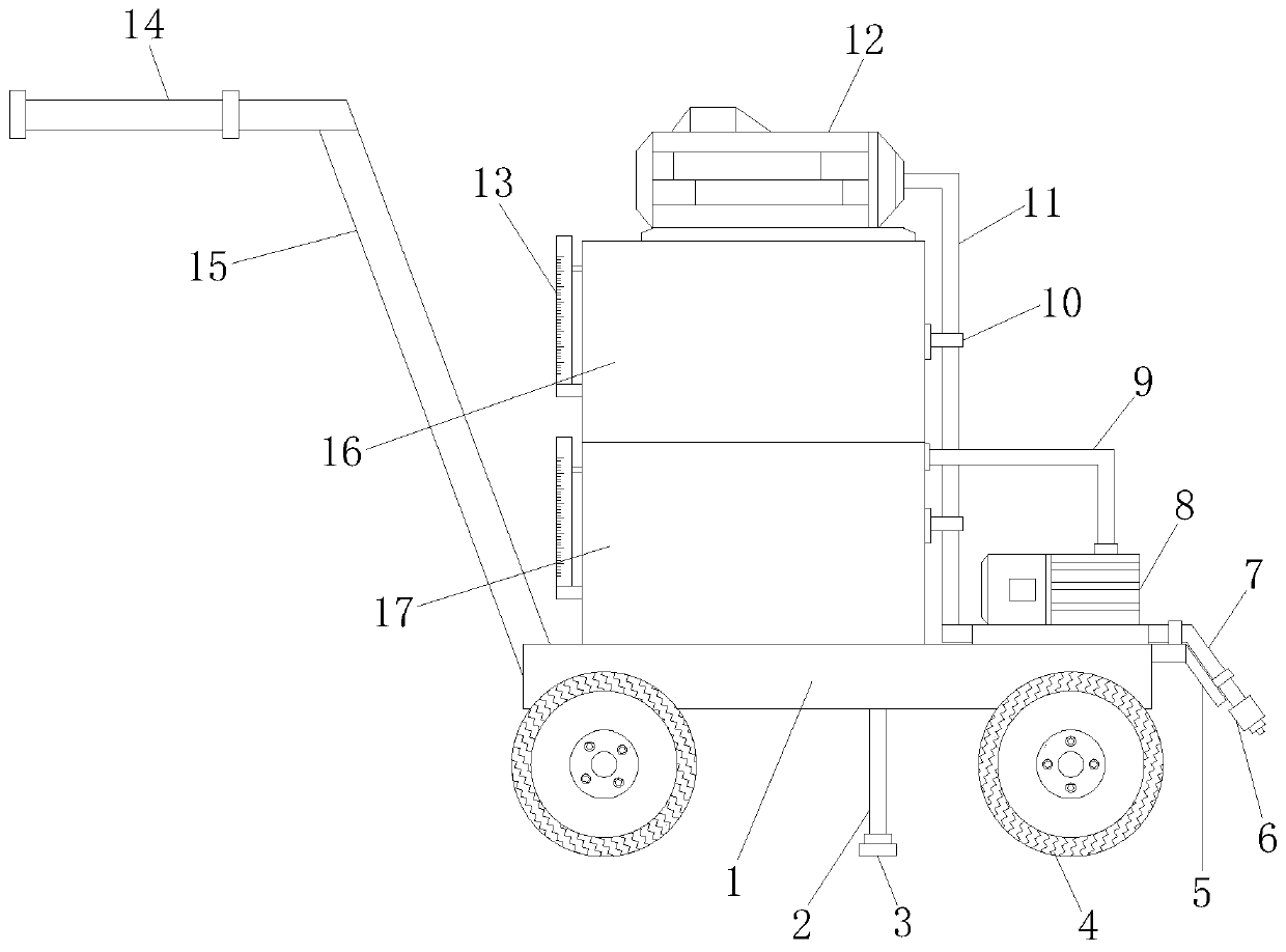Road water-logging treatment vehicle for municipal engineering