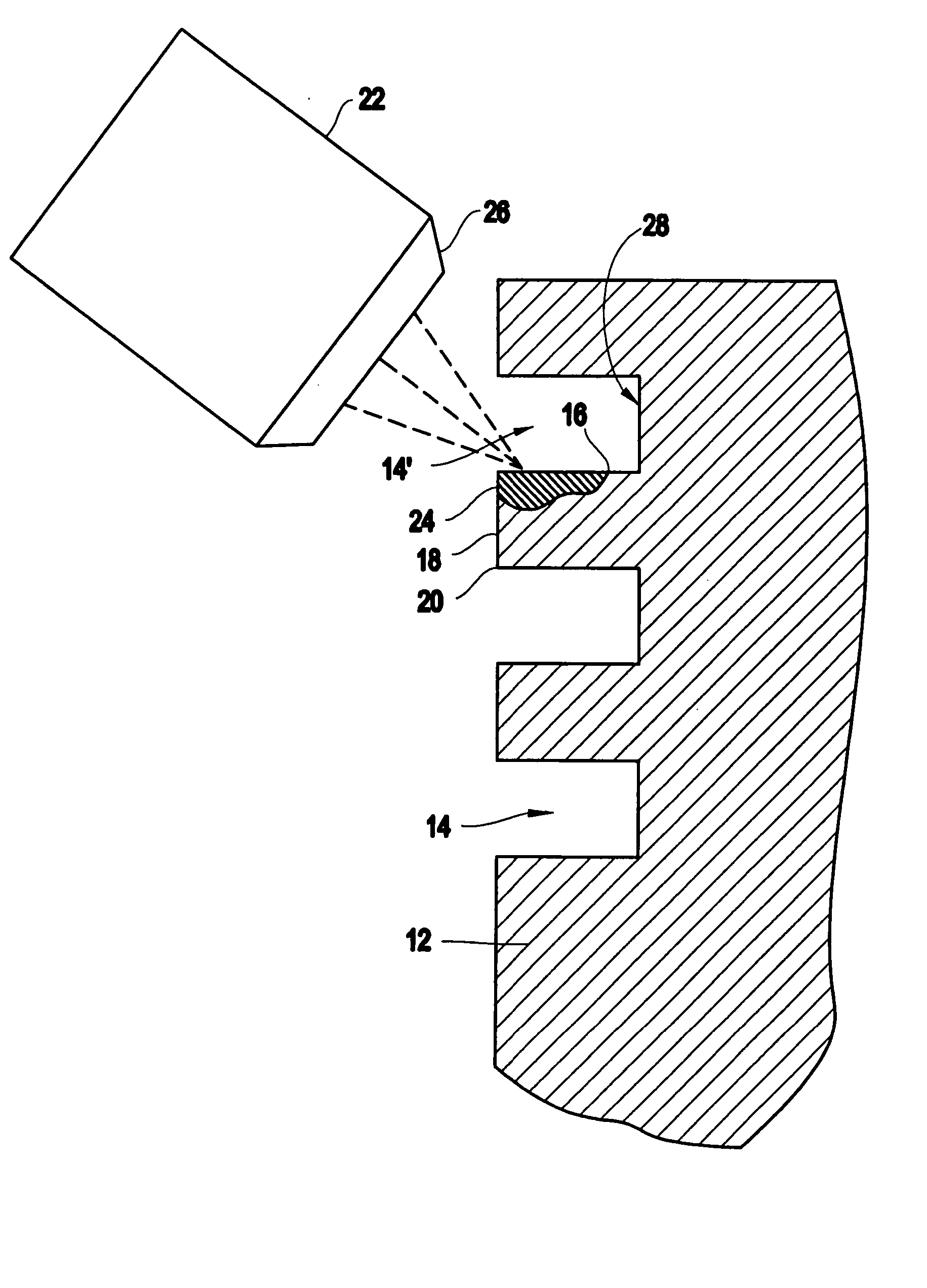 Piston having diode laser hardened primary compression ring groove and method of making the same