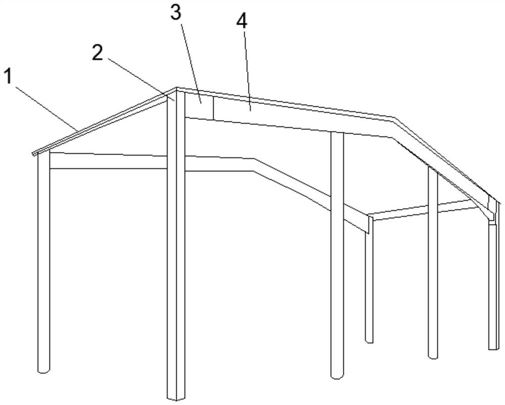 A steel structure building with shock-absorbing and anti-seismic functions