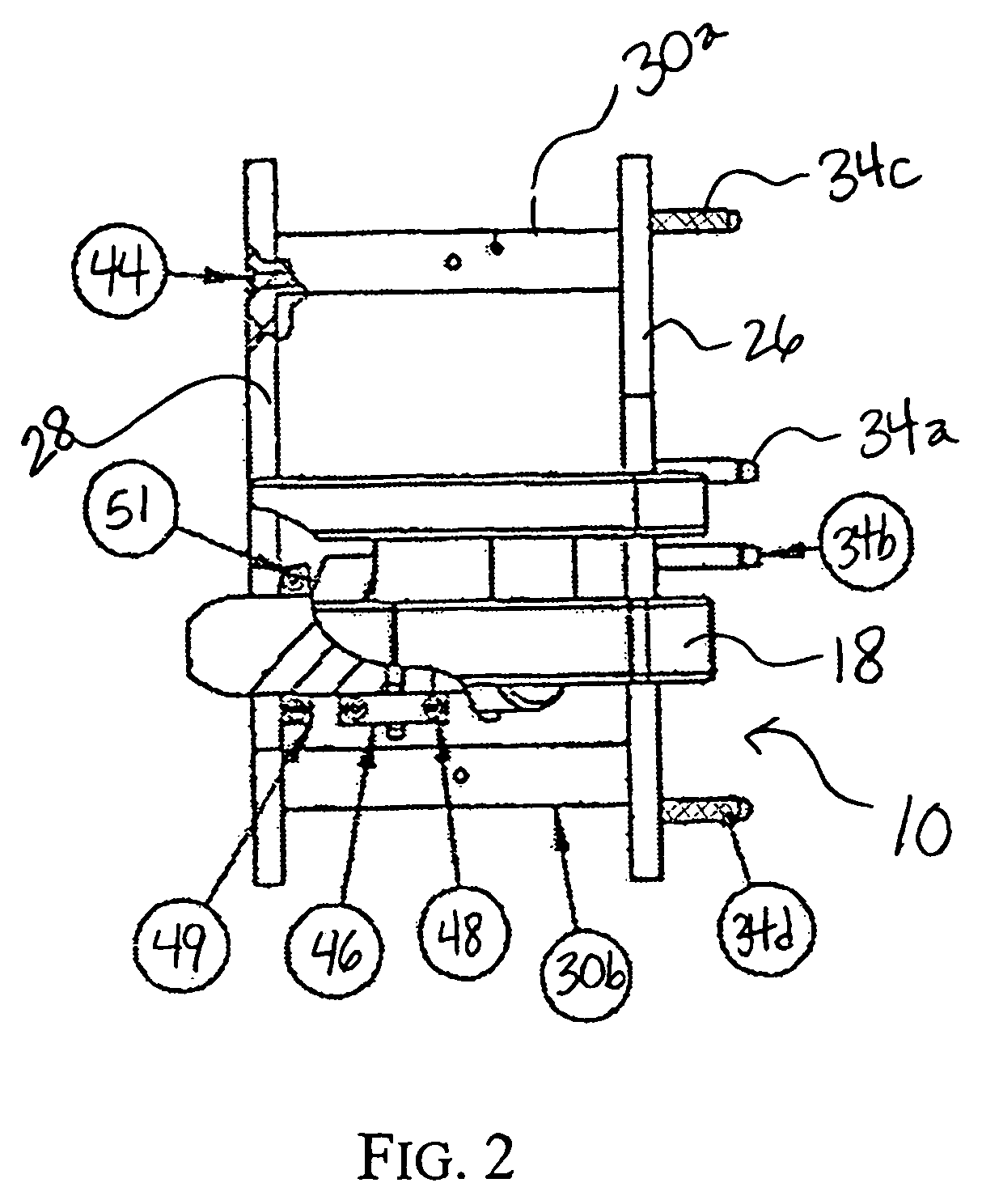 Portable hose cutoff saw with biasing pins