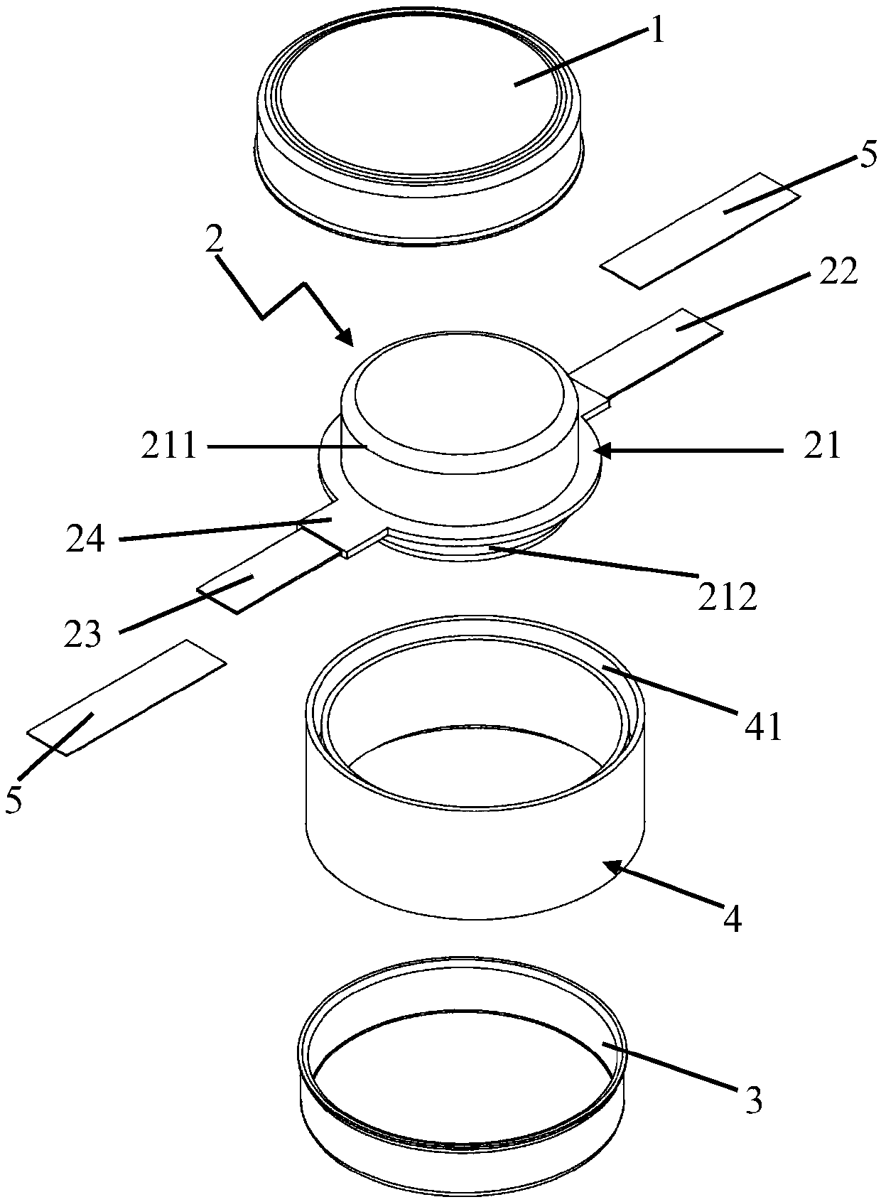 Battery containing a soft-package cell