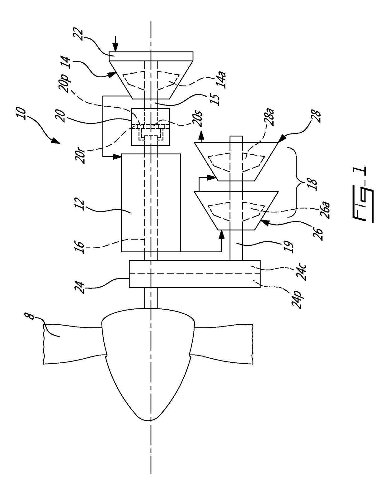 Compound engine assembly with modulated flow
