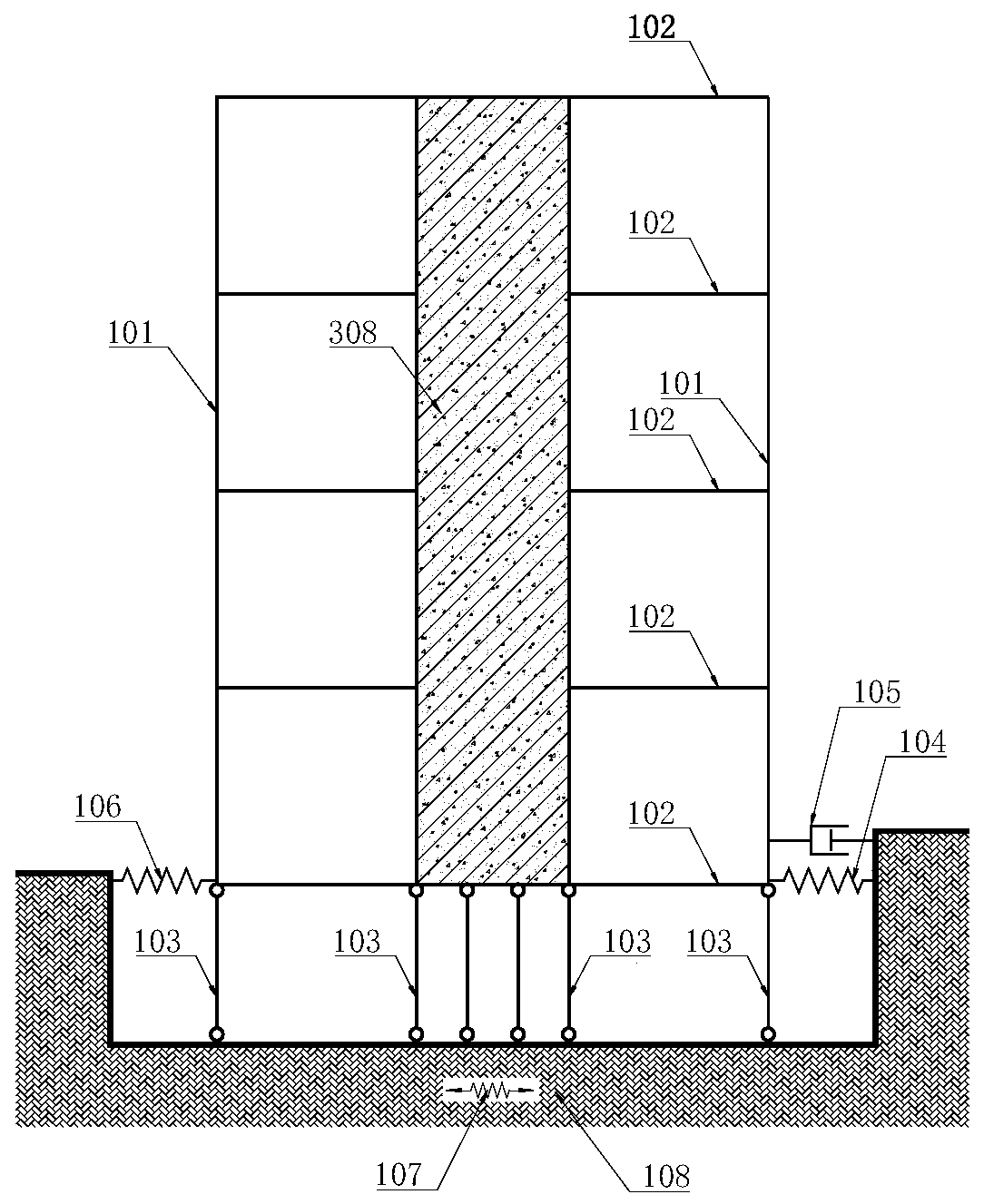 Device capable of randomly adjusting horizontal rigidity and adapting to wind resistance and shock insulation